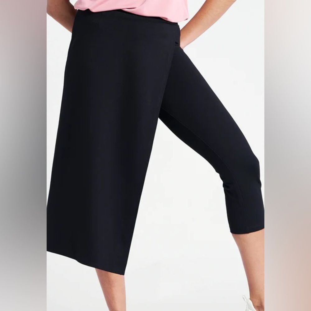 Betabrand Black Sassiest Skirt Pants Combo 4-Way Stretch Office Size M